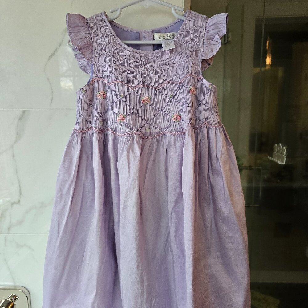 Janie and Jack Special Occasion Silk Lavender Silk Embroidered Dress 5
